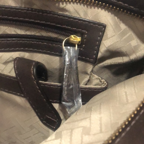 COLE HAAN-BEAUTIFUL BROWN LEATHER WEAVED LG TOTE! - Picture 10 of 10